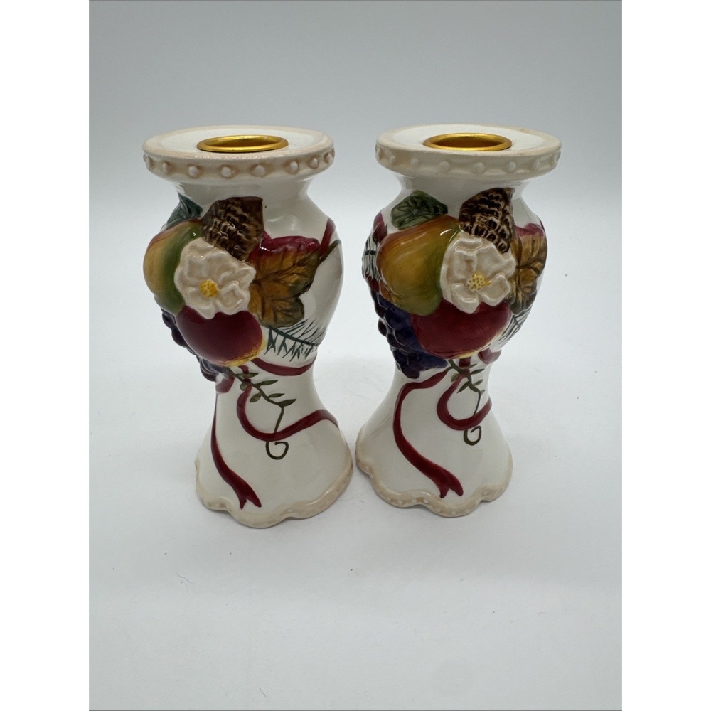Ganz Bella Casa 5.5" Candle Holders Autumn Fall Decor‎ Christmas Holidays